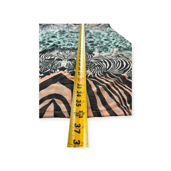 Amiani Colorful Safari Print Tunic Dress Women's Size Large, Sheer - Picture 8 of 10